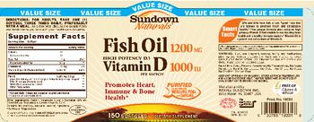 Sundown Naturals Fish Oil 1200 mg Vitamin D3 1000 IU - supplement