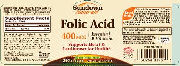 Sundown Naturals Folic Acid 400 mcg - vitamin supplement
