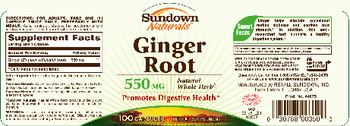 Sundown Naturals Ginger Root 550 mg - herbal supplement