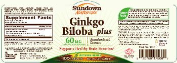 Sundown Naturals Ginkgo Biloba Plus - herbal supplement