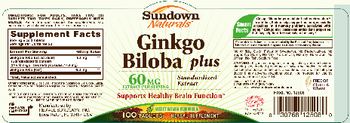 Sundown Naturals Ginkgo Biloba Plus - herbal supplement