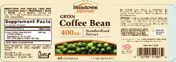 Sundown Naturals Green Coffee Bean 400 mg Standardized Extract - supplement