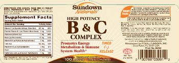 Sundown Naturals High Potency B & C Complex - vitamin supplement