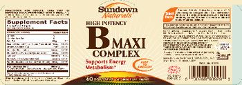 Sundown Naturals High Potency B Maxi Complex - vitamin supplement