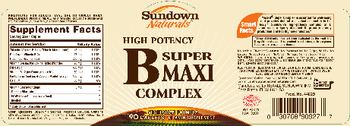 Sundown Naturals High Potency B Super Maxi Complex - vitamin supplement