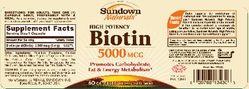 Sundown Naturals High Potency Biotin 5000 mcg - supplement