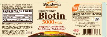 Sundown Naturals High Potency Biotin 5000 mcg - supplement