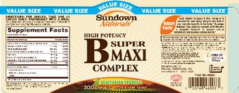 Sundown Naturals High Potency Super B Maxi Complex - vitamin supplement