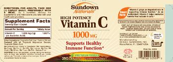 Sundown Naturals High Potency Vitamin C 1000 mg - vitamin supplement