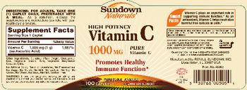 Sundown Naturals High Potency Vitamin C 1000 mg - vitamin supplement
