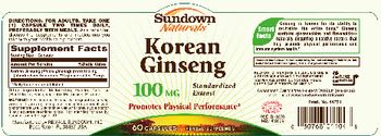 Sundown Naturals Korean Ginseng - standardized extract