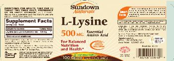 Sundown Naturals L-Lysine 500 mg - supplement