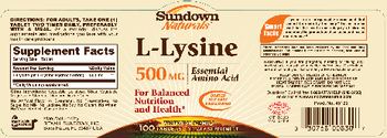Sundown Naturals L-Lysine 500 mg - supplement