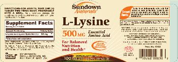 Sundown Naturals L-Lysine 500 mg - supplement