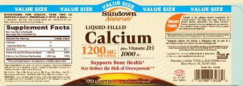 Sundown Naturals Liquid-Filled Calcium Plus Vitamin D3 1000 IU - supplement