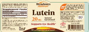 Sundown Naturals Lutein 20 mg - supplement
