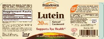 Sundown Naturals Lutein 20 mg - supplement