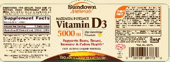 Sundown Naturals Maximum Potency Vitamin D3 5000 IU - vitamin supplement