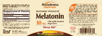 Sundown Naturals Maximum Strength Melatonin 10 mg - supplement