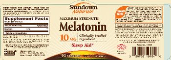 Sundown Naturals Maximum Strength Melatonin 10 mg - supplement