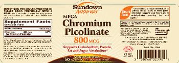 Sundown Naturals Mega Chromium Picolinate 800 mcg - supplement