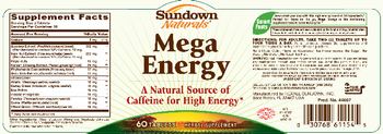 Sundown Naturals Mega Energy - herbal supplement
