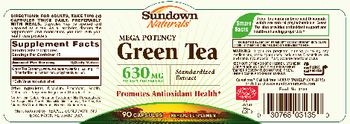 Sundown Naturals Mega Potency Green Tea - herbal supplement