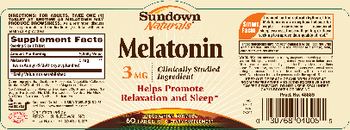Sundown Naturals Melatonin 3 mg - supplement