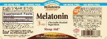 Sundown Naturals Melatonin 3 mg - supplement