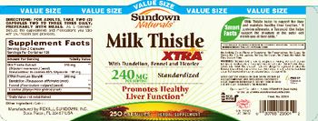Sundown Naturals Milk Thistle Xtra 240 mg - herbal supplement