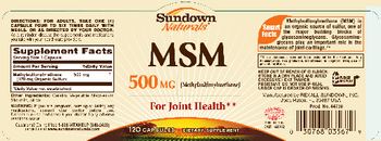 Sundown Naturals MSM 500 mg - supplement