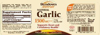 Sundown Naturals Natural Garlic 1500 mg - supplement