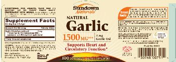Sundown Naturals Natural Garlic 1500 mg - supplement