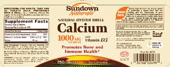 Sundown Naturals Natural Oyster Shell Calcium 1000 mg With Vitamin D3 - supplement