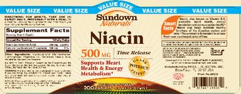 Sundown Naturals Niacin 500 mg - vitamin supplement