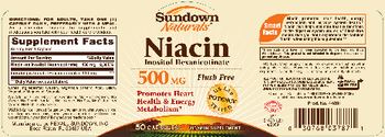 Sundown Naturals Niacin Inositol Hexanicotinate 500 mg - vitamin supplement