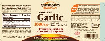 Sundown Naturals Odorless Garlic 1000 mg - supplement