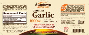 Sundown Naturals Odorless Garlic 1000 mg - supplement