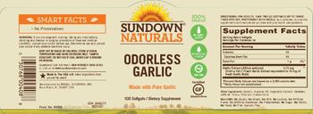 Sundown Naturals Odorless Garlic - supplement