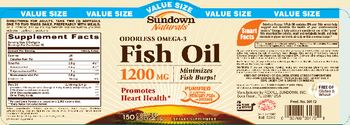 Sundown Naturals Odorless Omega-3 Fish Oil 1200 mg - supplement