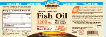 Sundown Naturals Odorless Omega-3 Fish Oil 1200 mg - supplement