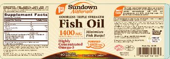 Sundown Naturals Odorless Triple Strength Fish Oil 1400 mg - supplement