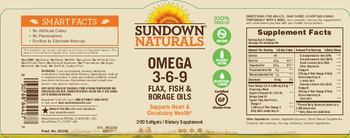 Sundown Naturals Omega 3-6-9 - this statement has not been evaluated by the food and drug administration this product is not intend