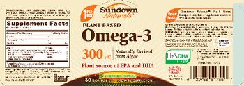 Sundown Naturals Plant Based Omega-3 300 mg - supplement