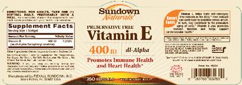 Sundown Naturals Preservative Free Vitamin E 400 IU DL-Alpha - vitamin supplement
