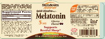 Sundown Naturals Quick Dissolve Melatonin 5 mg Cherry Flavor - supplement