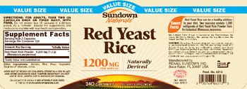 Sundown Naturals Red Yeast Rice - supplement