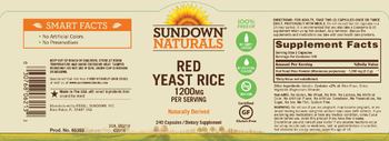 Sundown Naturals Red Yeast Rice 1200 mg - supplement
