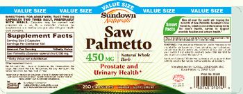 Sundown Naturals Saw Palmetto 450 mg - herbal supplement