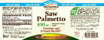 Sundown Naturals Saw Palmetto 450 mg - herbal supplement
